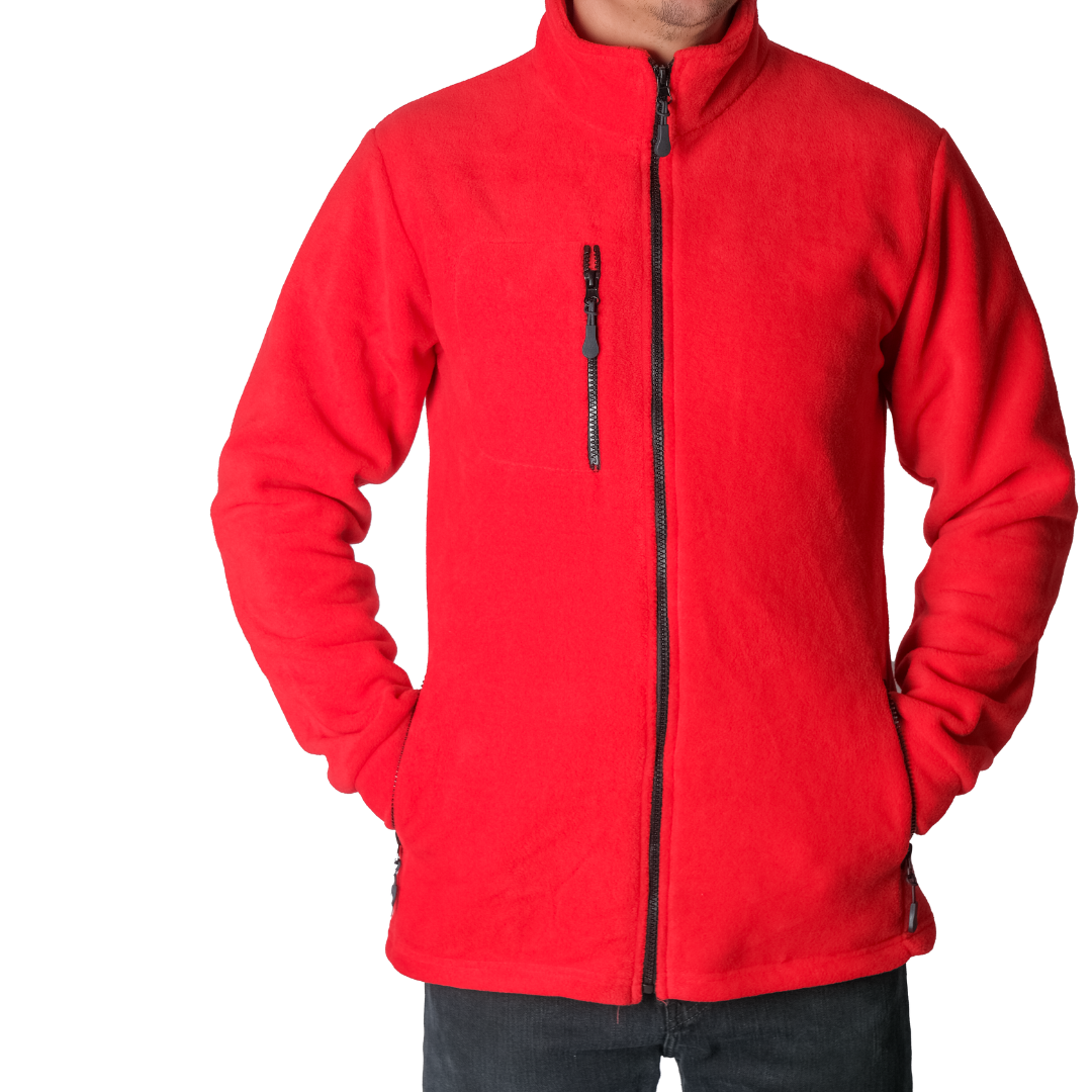 Baskılı Basic Polar Mont 3 Cepli Kırmızı Baskılı Basic Polar Mont 3 Cepli Kırmızı