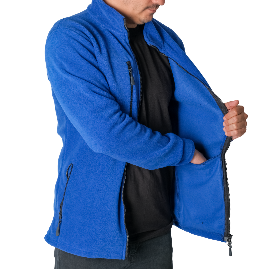 Baskılı Basic Polar Mont 3 Cepli Saks Mavi Baskılı Basic Polar Mont 3 Cepli Saks Mavi