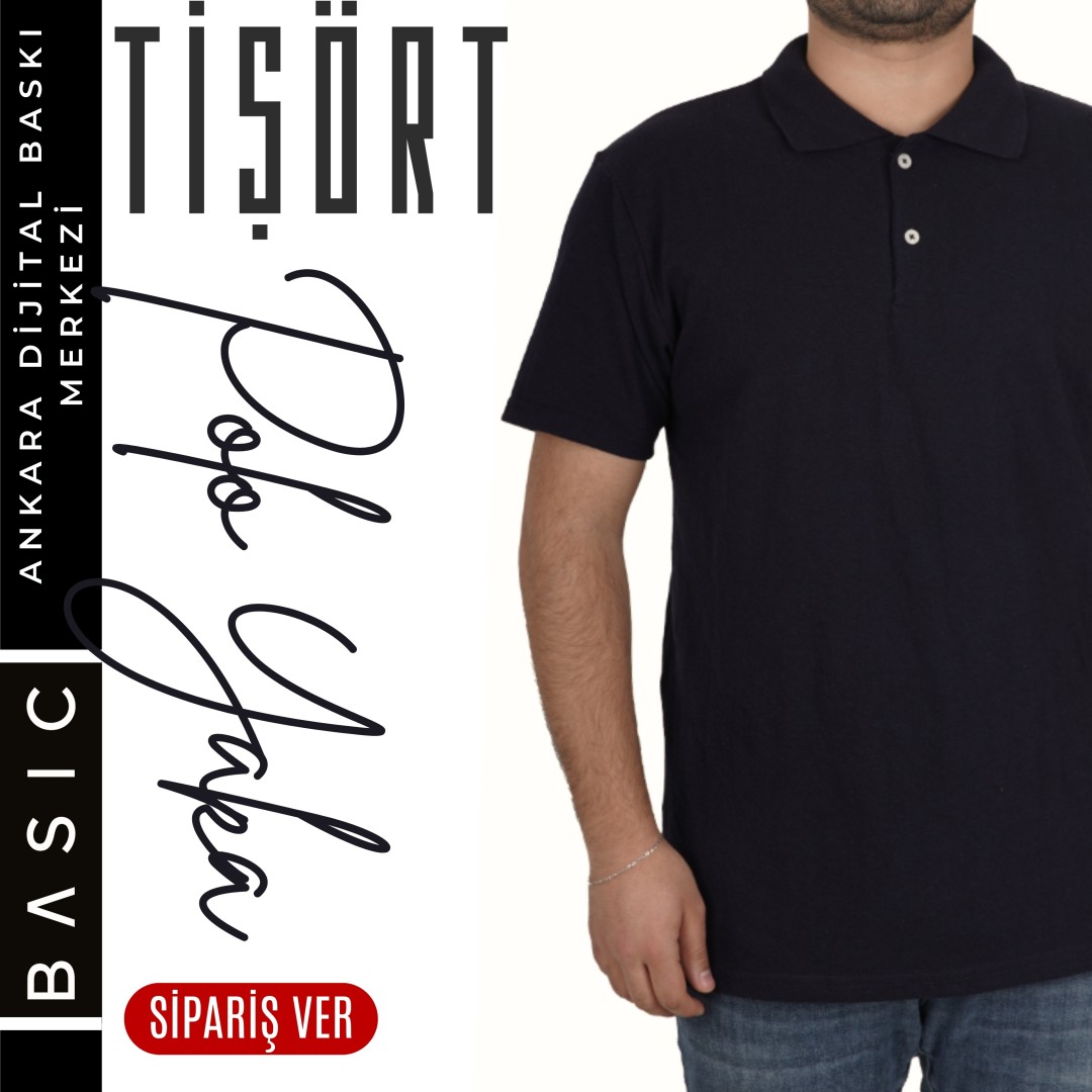 Basic Polo Yaka Tişört Lacivert