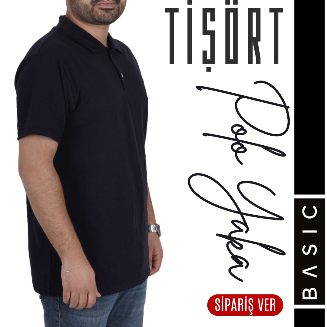 Basic Polo Yaka Tişört Lacivert