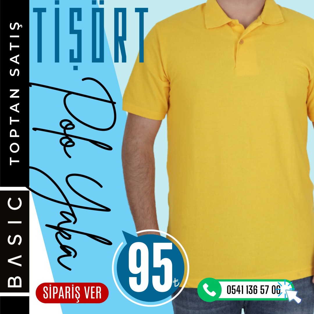 Basic Polo Yaka Tişört Sarı