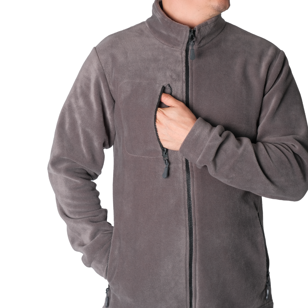 Baskılı Basic Polar Mont 3 Cepli Gri