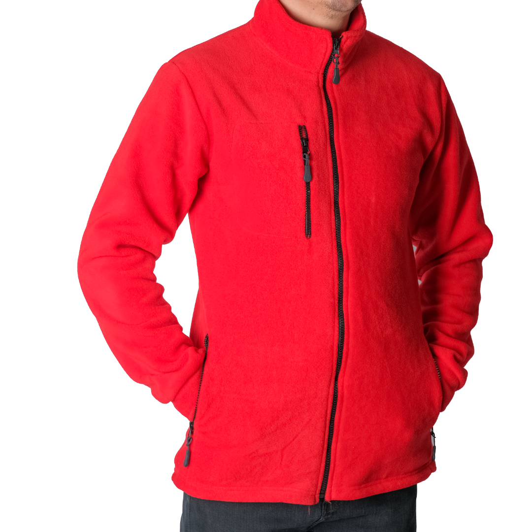 Baskılı Basic Polar Mont 3 Cepli Kırmızı