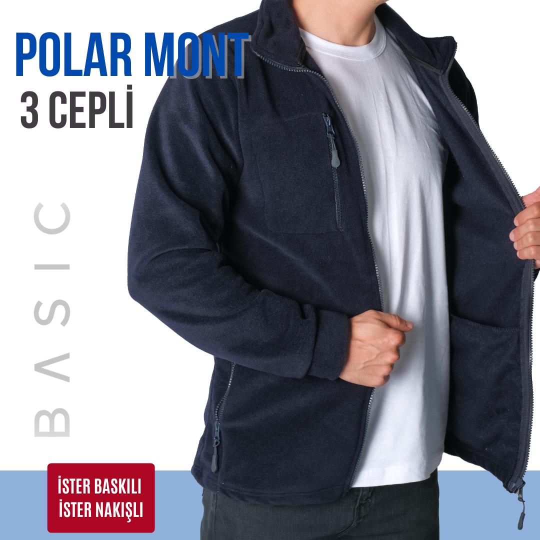 Baskılı Basic Polar Mont 3 Cepli Lacivert Baskılı Basic Polar Mont 3 Cepli Lacivert