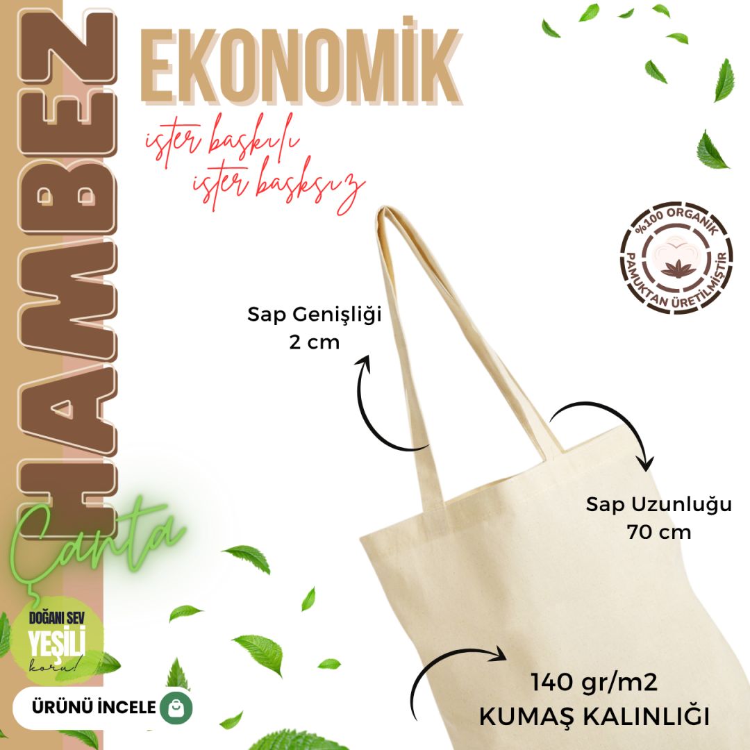 Baskılı Hambez Çanta  Ekonomik 35x40 Cm / 500 ADET