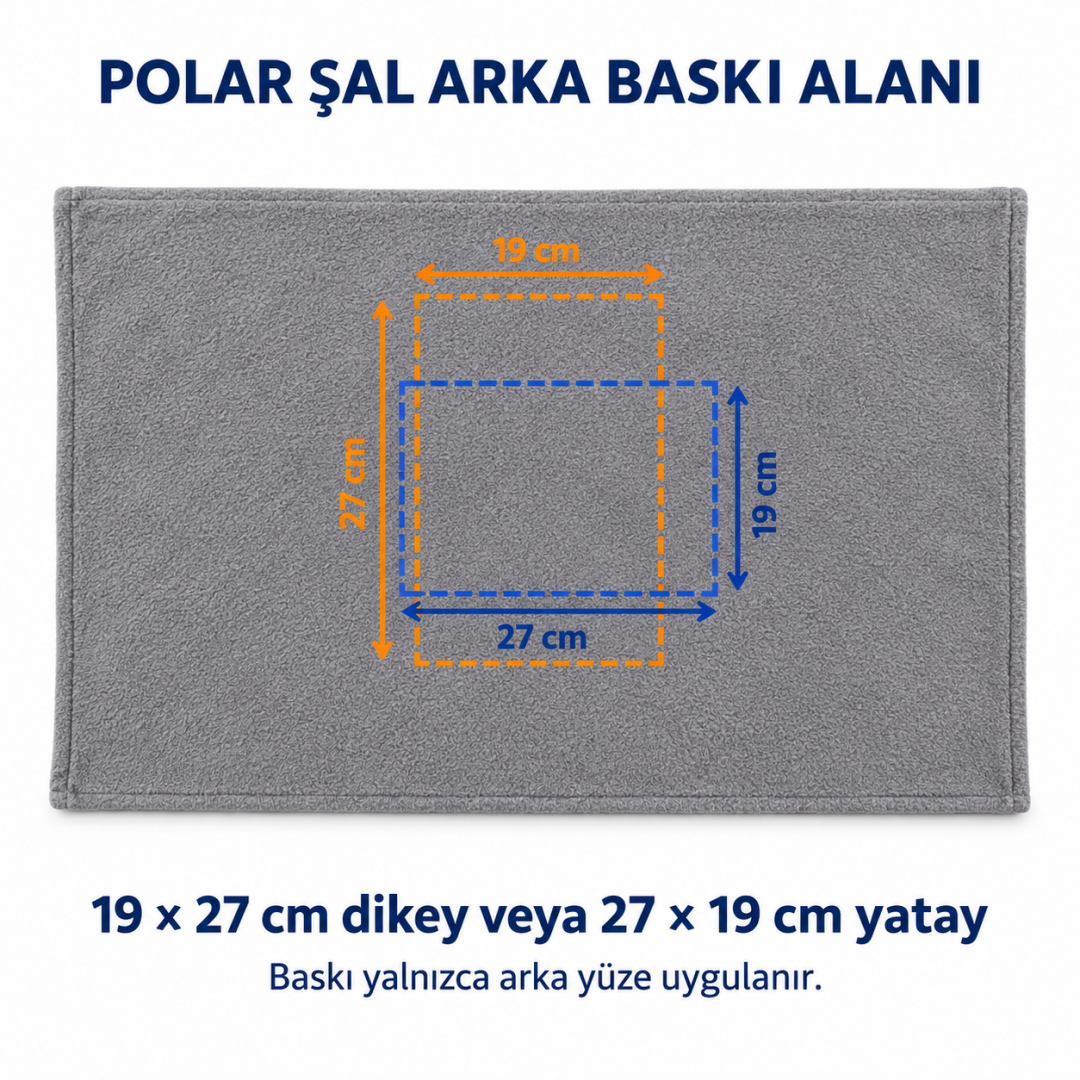 Baskılı Polar Şal Gri