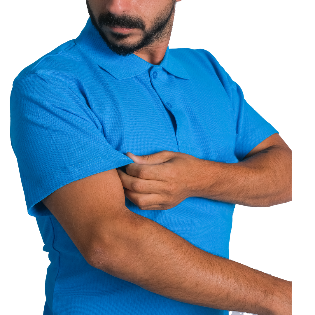 Baskılı Polo Yaka Tişört Basic Turkuaz Baskılı Polo Yaka Tişört Basic Turkuaz