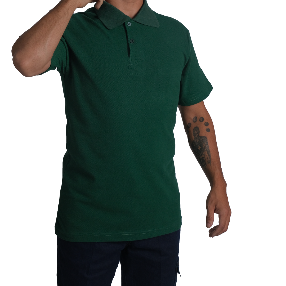 Baskılı Polo Yaka Tişört Basic Yeşil Baskılı Polo Yaka Tişört Basic Yeşil