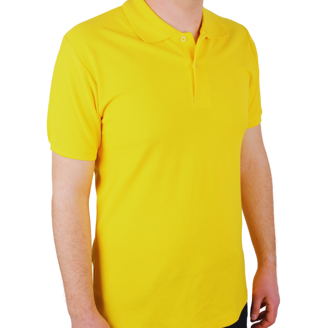Baskılı Polo Yaka Tişört Premium Sarı