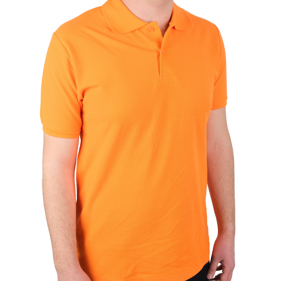 Baskılı Polo Yaka Tişört Premium Turuncu