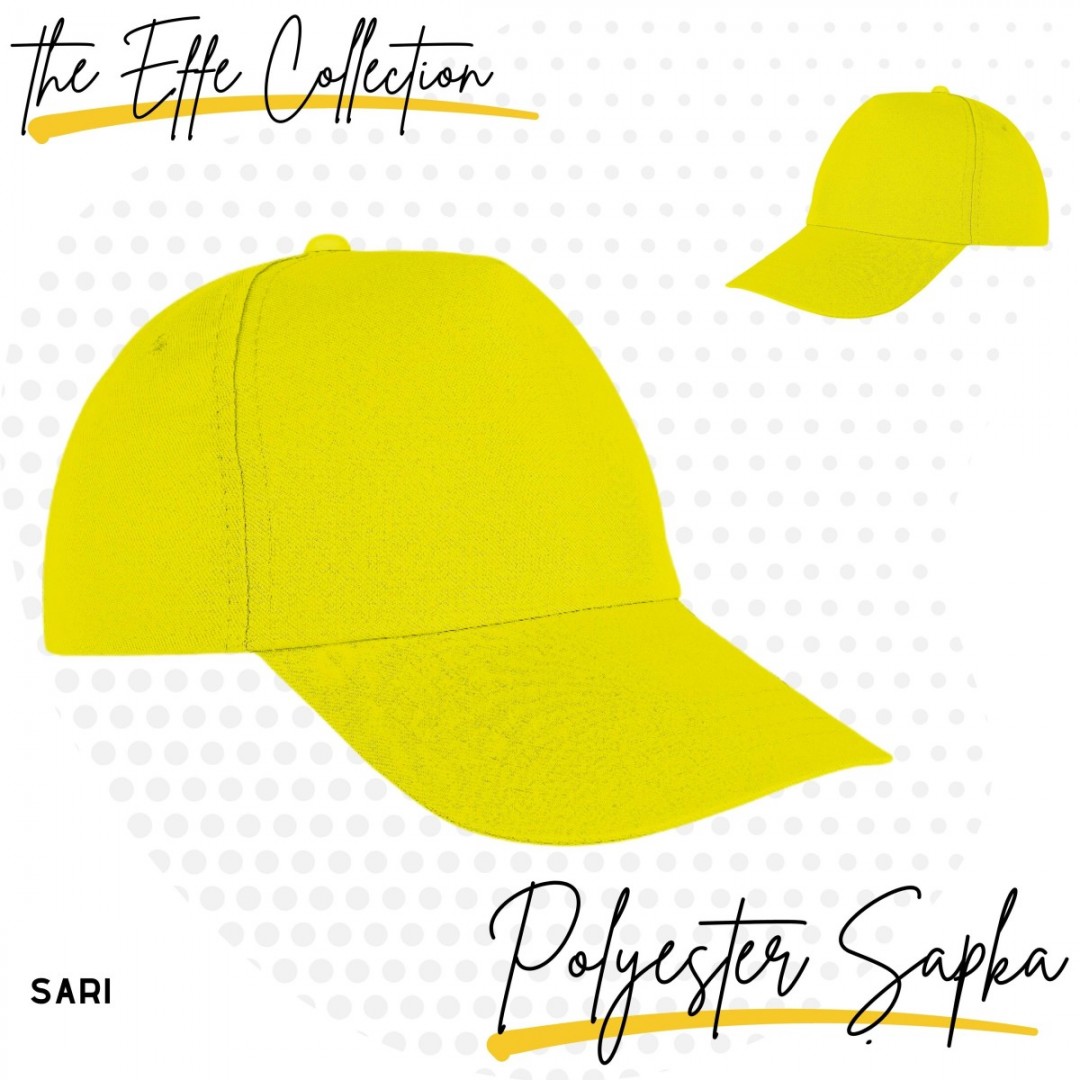 Baskılı Polyester Şapka Sarı