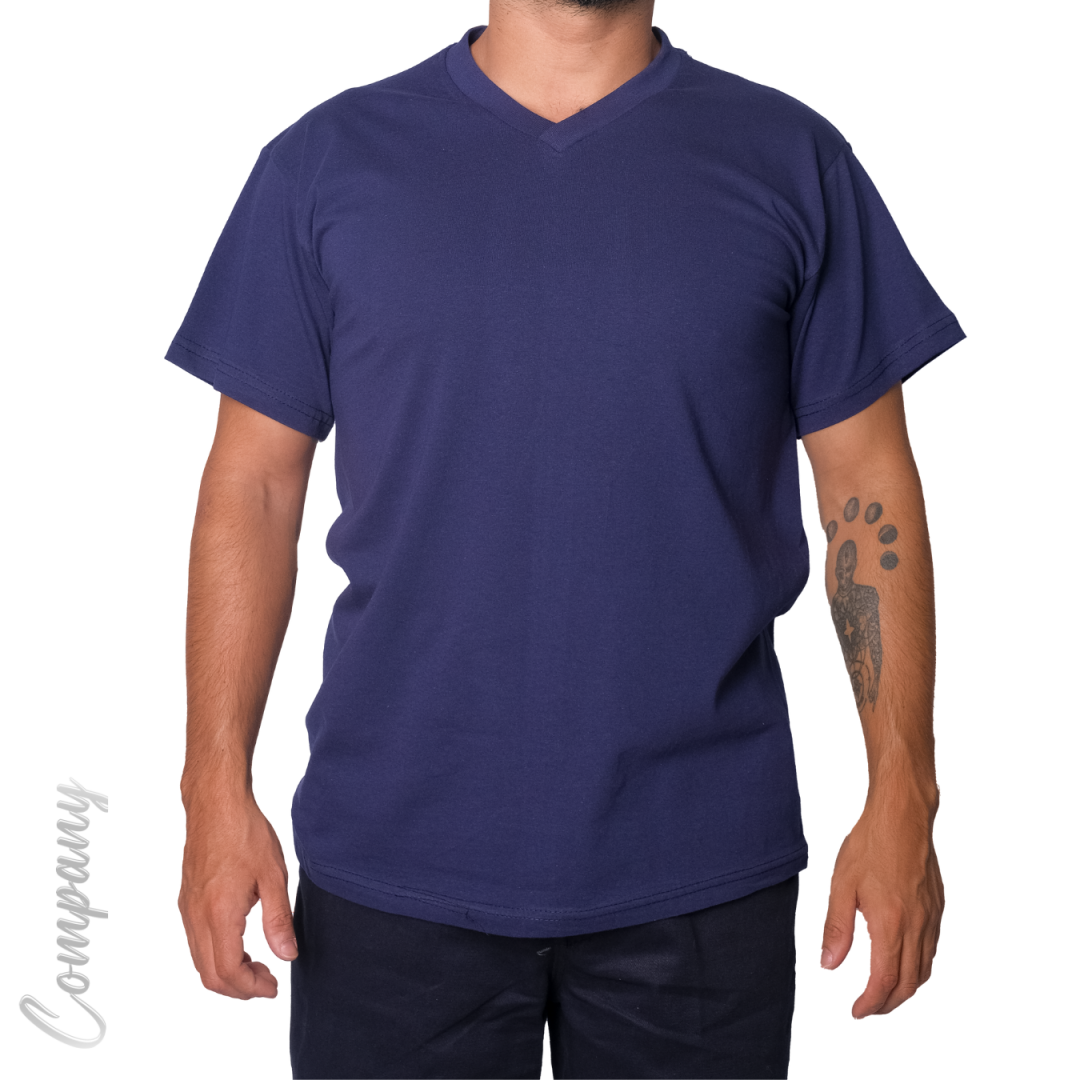 Baskılı V Yaka T-shirt Lacivert - Company Baskılı V Yaka T-shirt Lacivert - Company