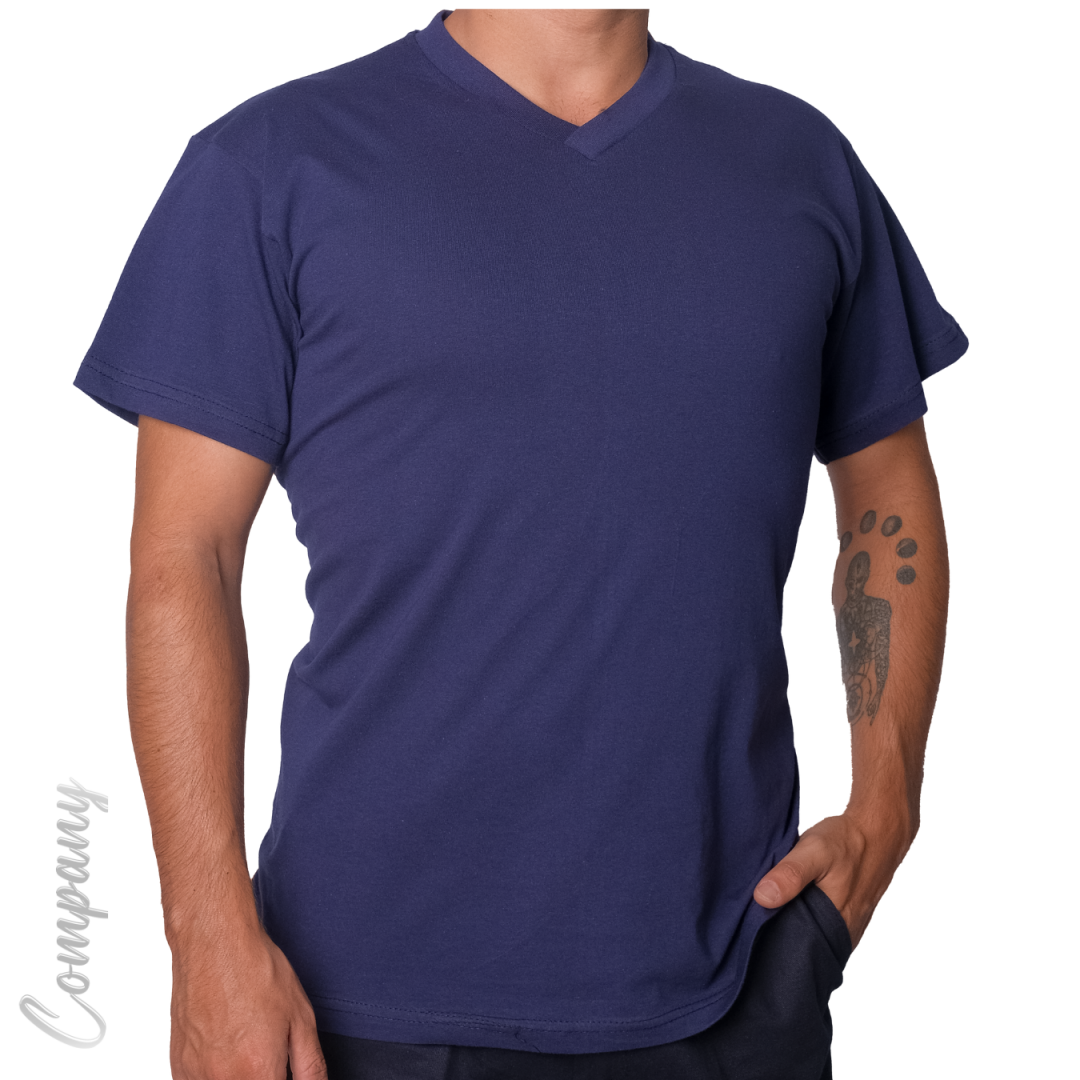 Baskılı V Yaka T-shirt Lacivert - Company Baskılı V Yaka T-shirt Lacivert - Company