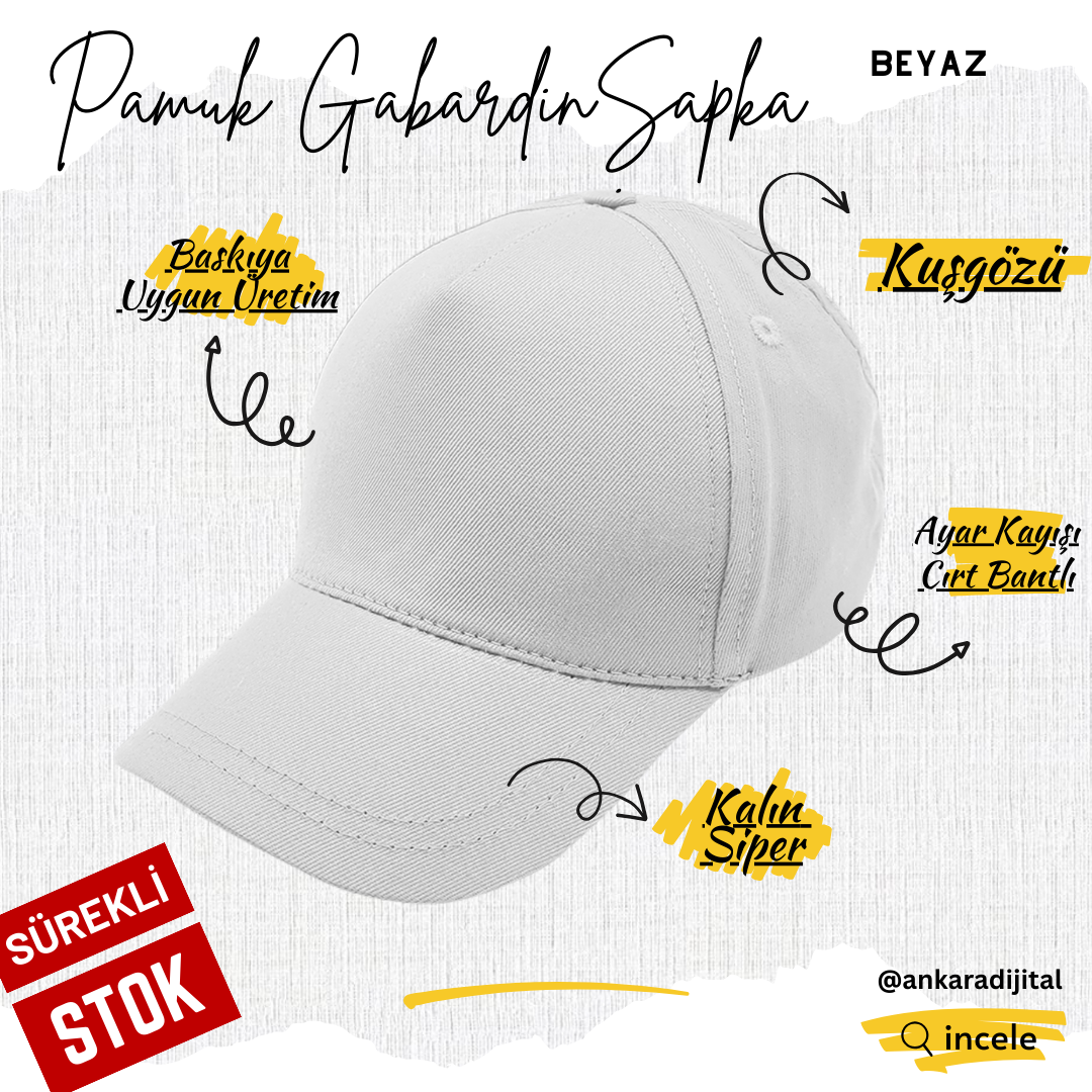 GABARDİN PAMUKLU ŞAPKA