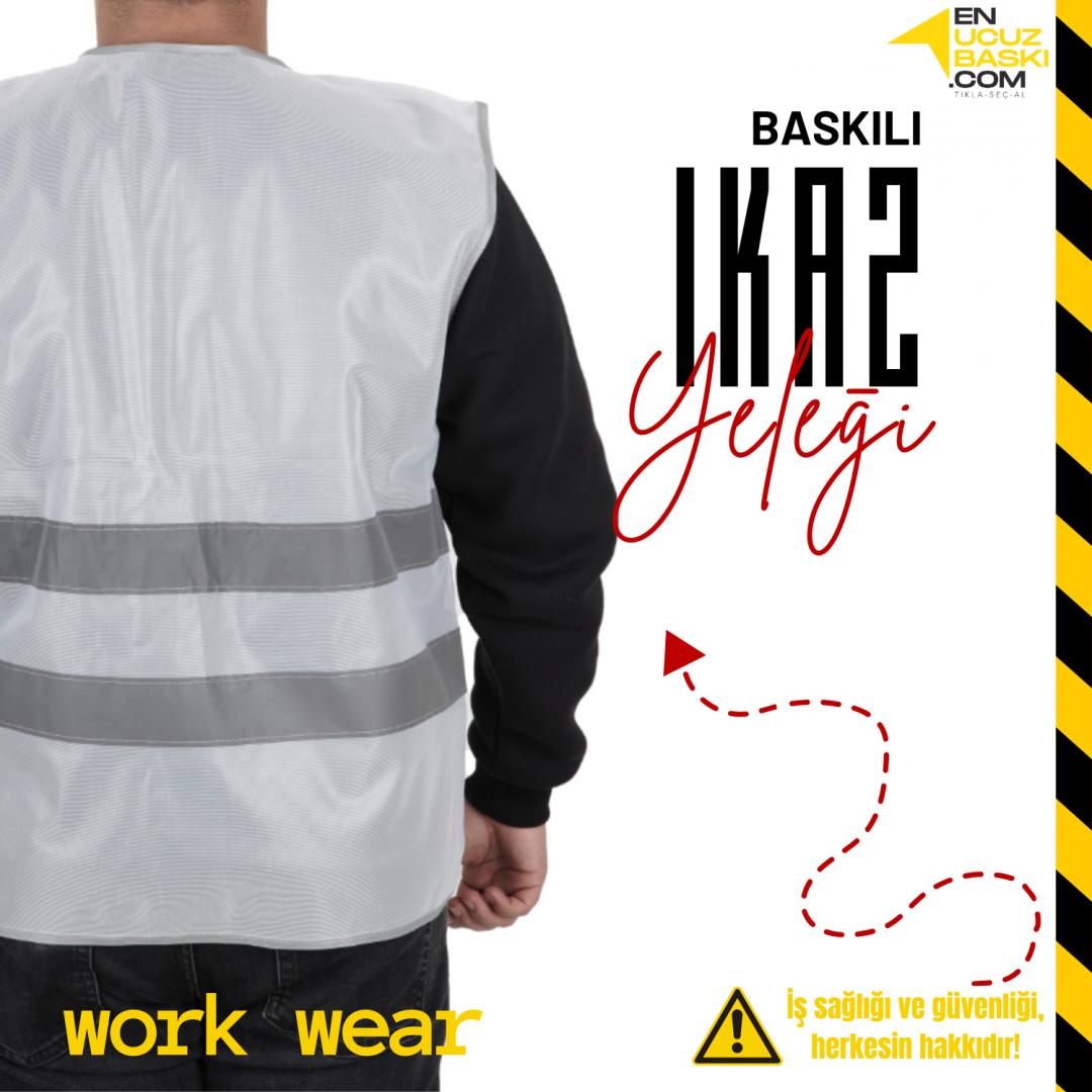 İkaz Yeleği İşçi Beyaz