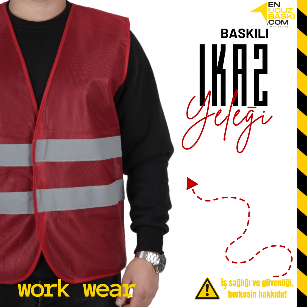 İkaz Yeleği İşçi Kırmızı
