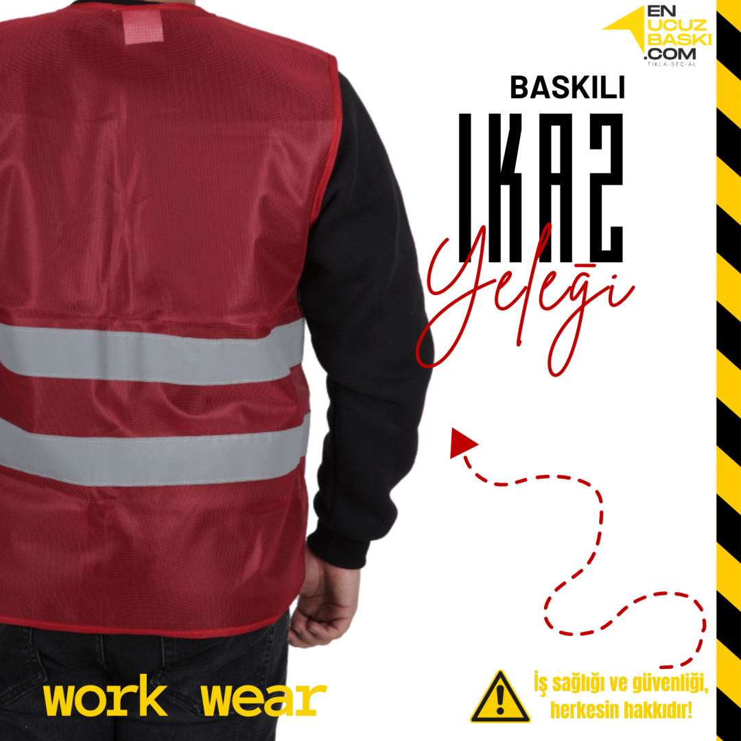İkaz Yeleği İşçi Kırmızı
