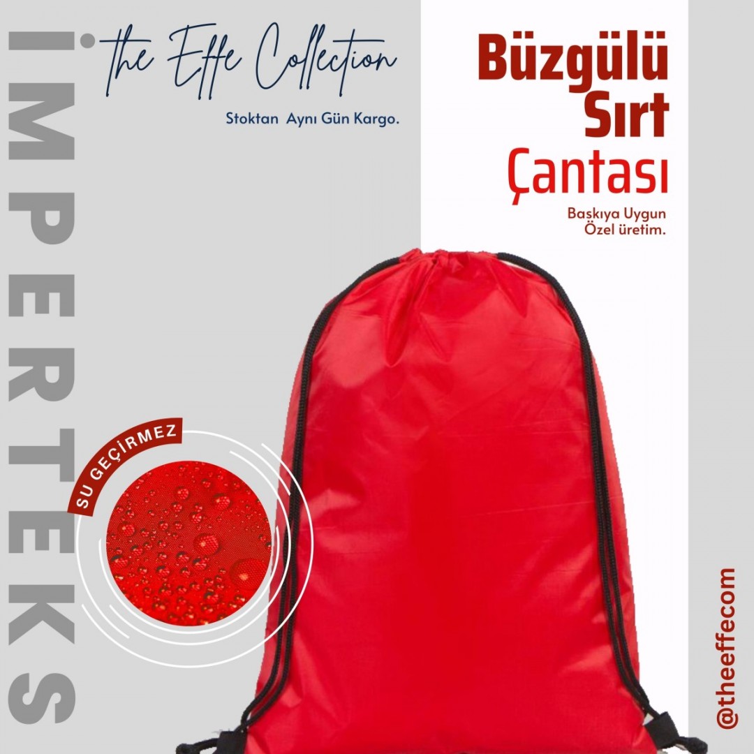 İmperteks Sırt Çantası  32x45 Cm Kırmızı (25 Adet)