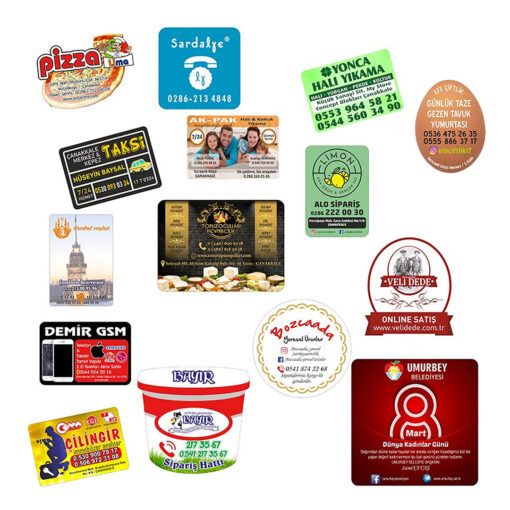 Parlak Selefonlu Magnet Kenarları Oval Kesim 60 Mikron Renkli  1.000 Adet