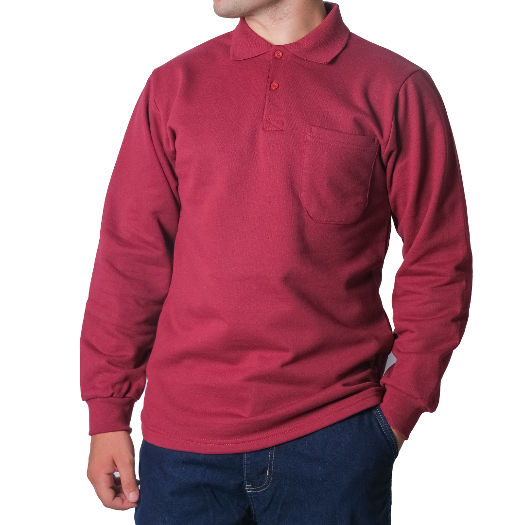 Baskılı Polo Yaka Sweat Bordo Baskılı Polo Yaka Sweat Bordo