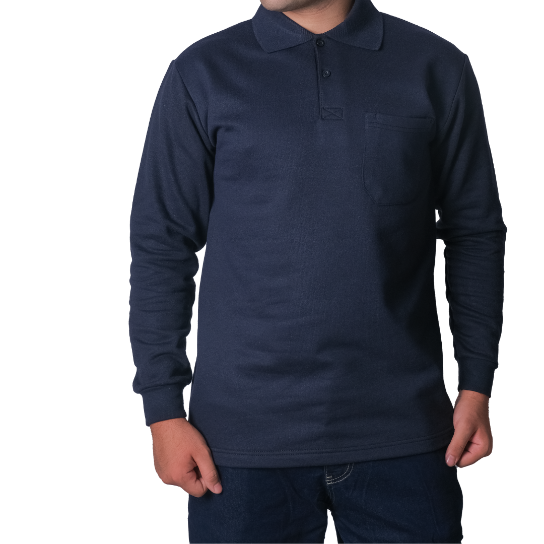 Baskılı Polo Yaka Sweat Lacivert Baskılı Polo Yaka Sweat Lacivert