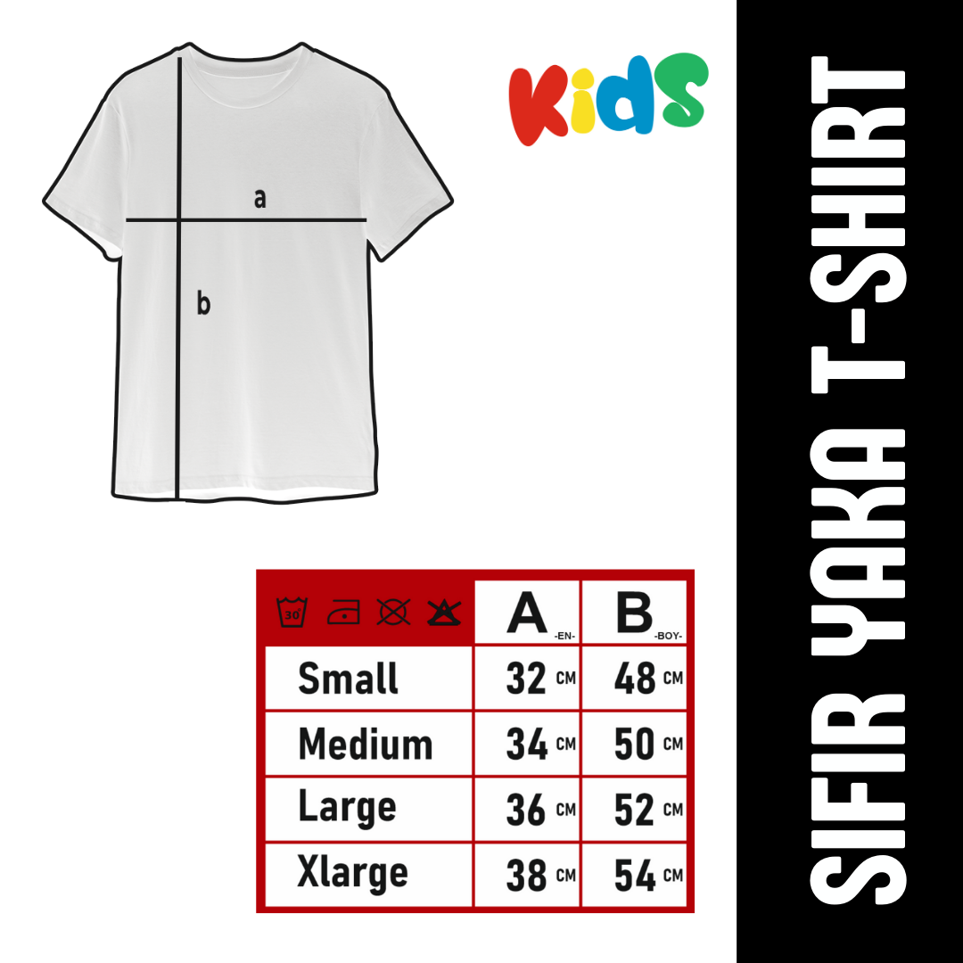 Sıfır Yaka Tişört Çocuk Turkuaz