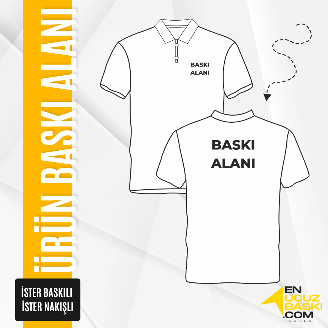 Baskılı Polo Yaka Tişört Basic Kırmızı