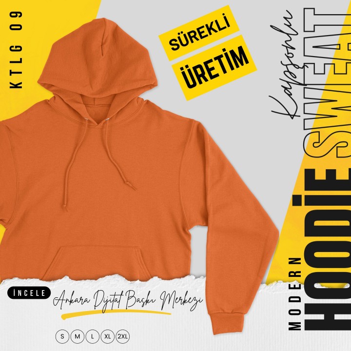 Basic Ktl 26 Kapşonlu Koyu Sarı Sweatshirt