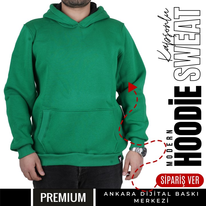 Basic Ktl 31 Kapşonlu Benetton Yeşil Sweatshirt