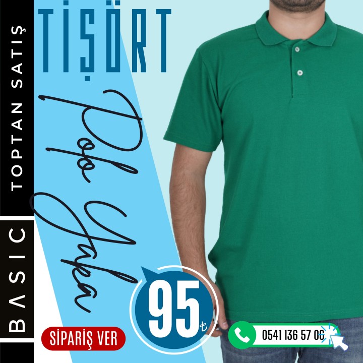 Basic Polo Yaka Tişört Benetton Yeşil