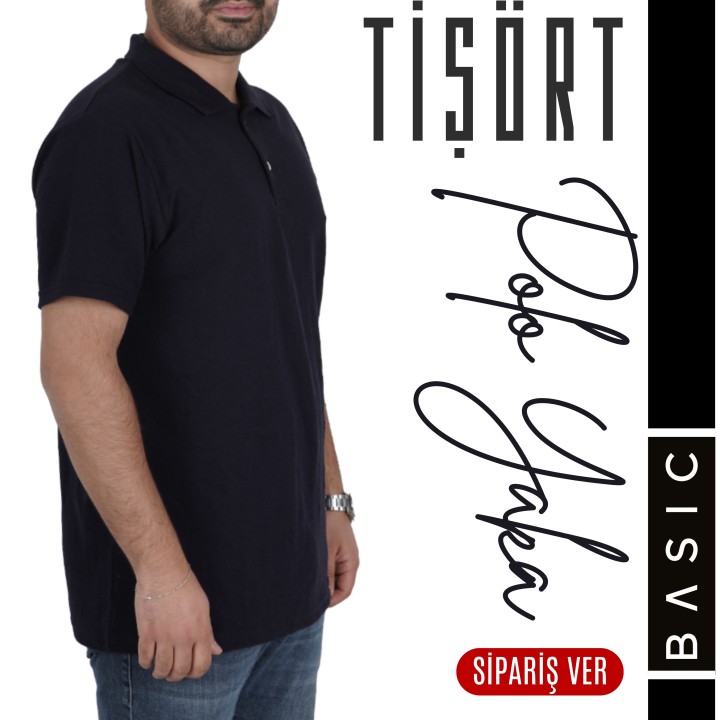 Basic Polo Yaka Tişört Lacivert