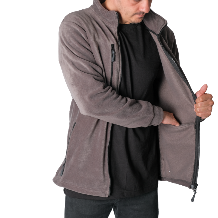 Baskılı Basic Polar Mont 3 Cepli Gri