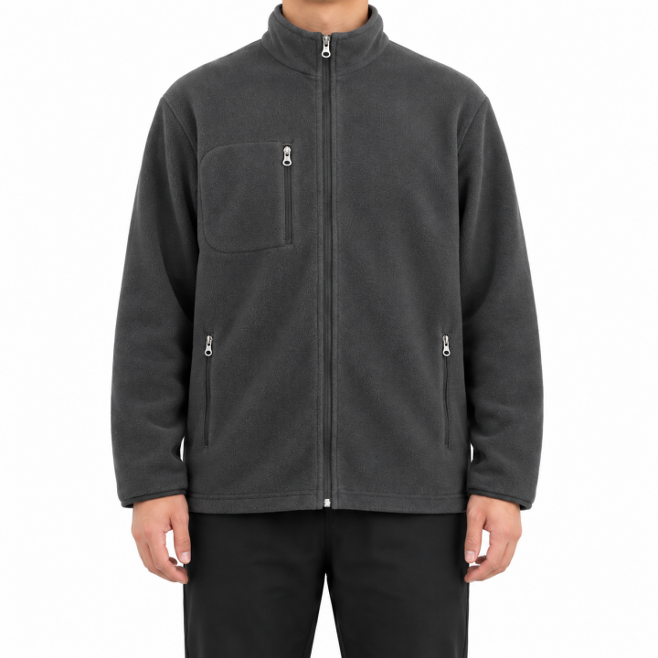 Baskılı Basic Polar Mont 3 Cepli Gri