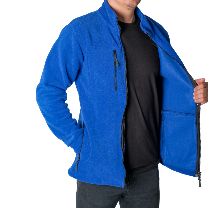 Baskılı Basic Polar Mont 3 Cepli Saks Mavi