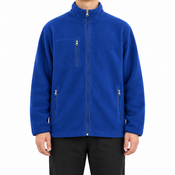Baskılı Basic Polar Mont 3 Cepli Saks Mavi