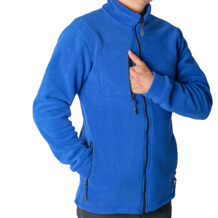 Baskılı Basic Polar Mont 3 Cepli Saks Mavi