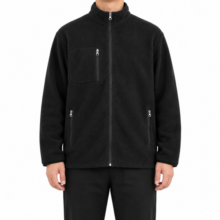 Baskılı Basic Polar Mont 3 Cepli Siyah