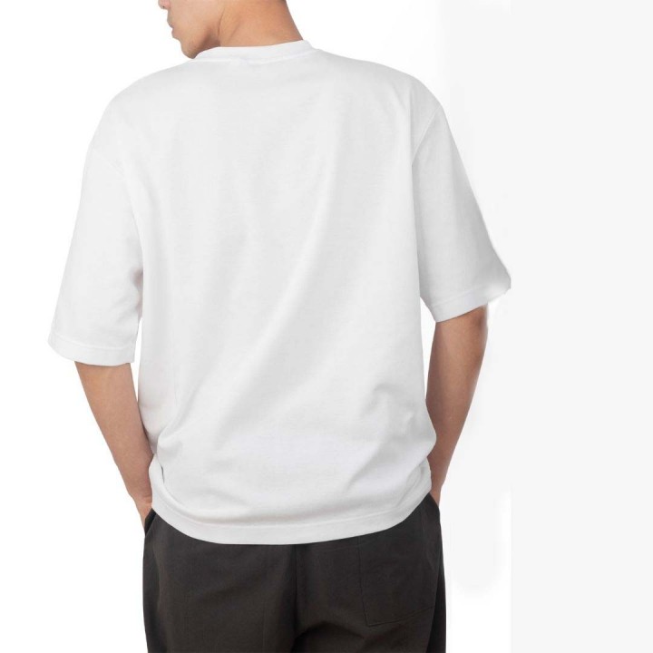 Baskılı Over Size T-shirt Beyaz - Premium