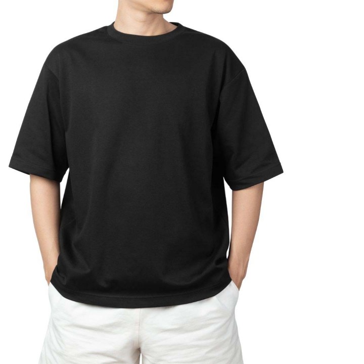 Baskılı Over Size T-shirt Siyah - Premium