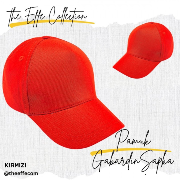 Baskılı Pamuk Gabardin Şapka Kırmızı