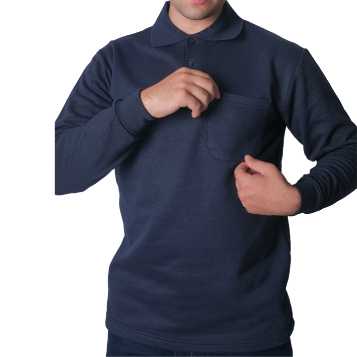 Baskılı Polo Yaka Sweat Lacivert