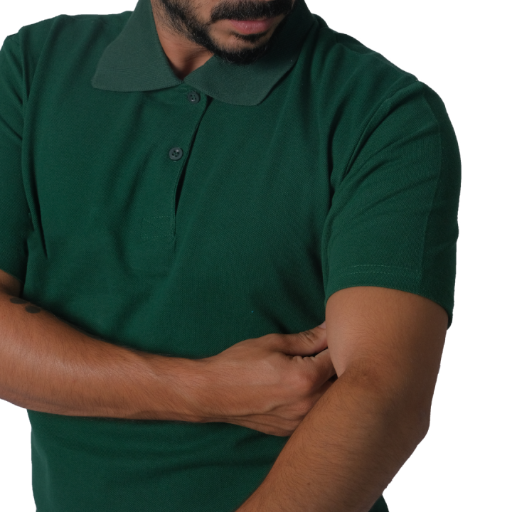 Baskılı Polo Yaka Tişört Basic Yeşil Baskılı Polo Yaka Tişört Basic Yeşil