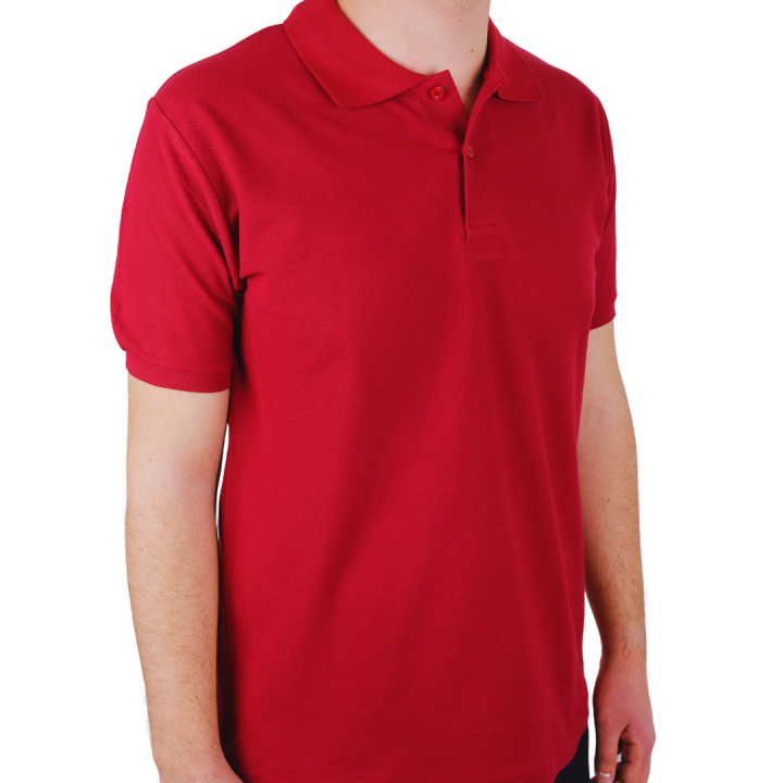 Baskılı Polo Yaka Tişört Premium Bordo