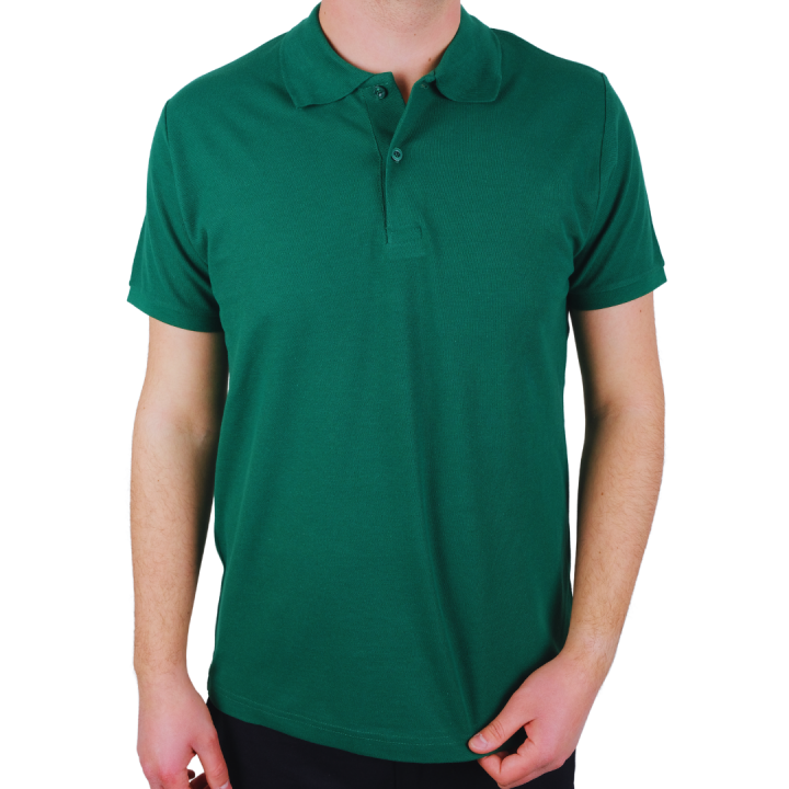 Baskılı Polo Yaka Tişört Premium Koyu Yeşil