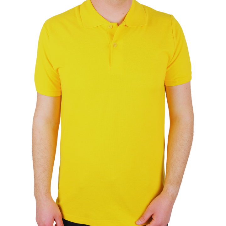 Baskılı Polo Yaka Tişört Premium Sarı