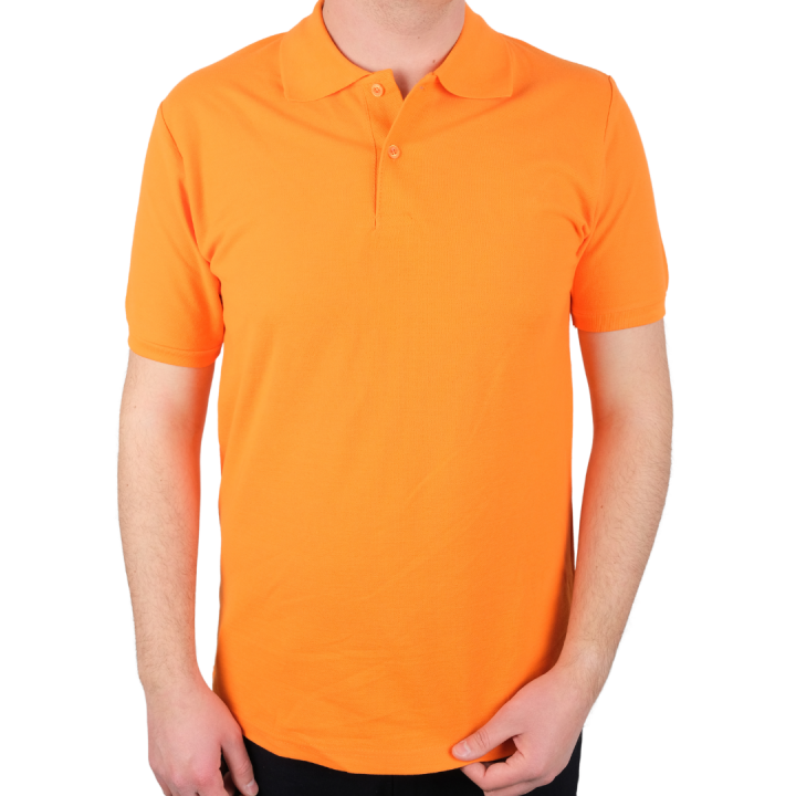 Baskılı Polo Yaka Tişört Premium Turuncu