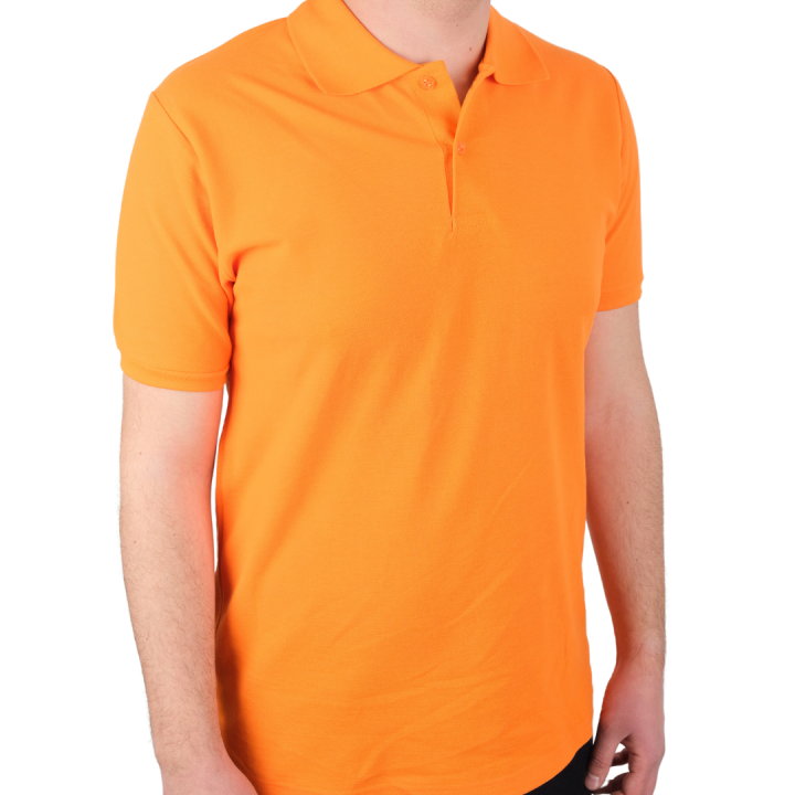 Baskılı Polo Yaka Tişört Premium Turuncu