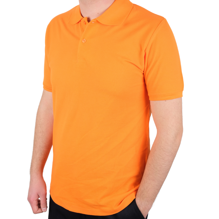 Baskılı Polo Yaka Tişört Premium Turuncu