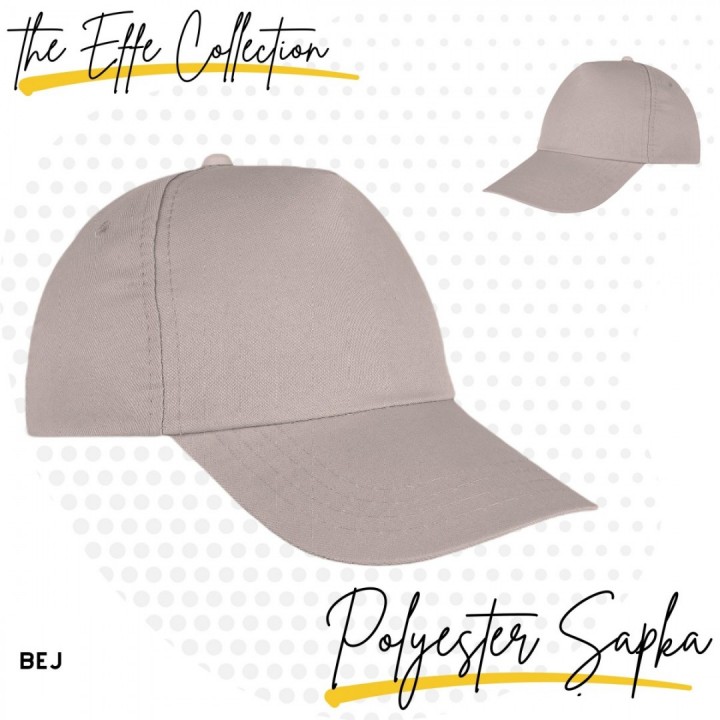 Baskılı Polyester Şapka Beyaz