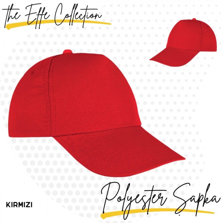 Baskılı Polyester Şapka Kırmızı